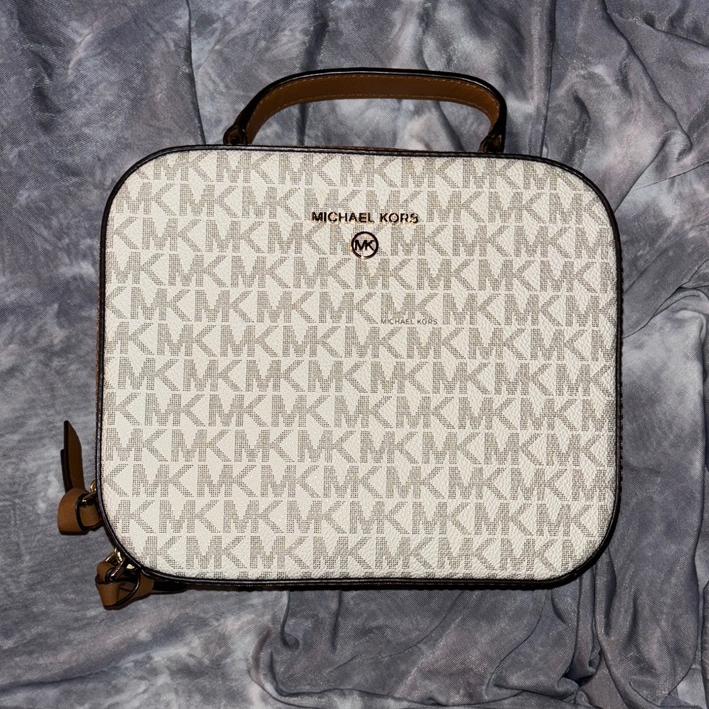Michael Kors White and Brown Men's Bag